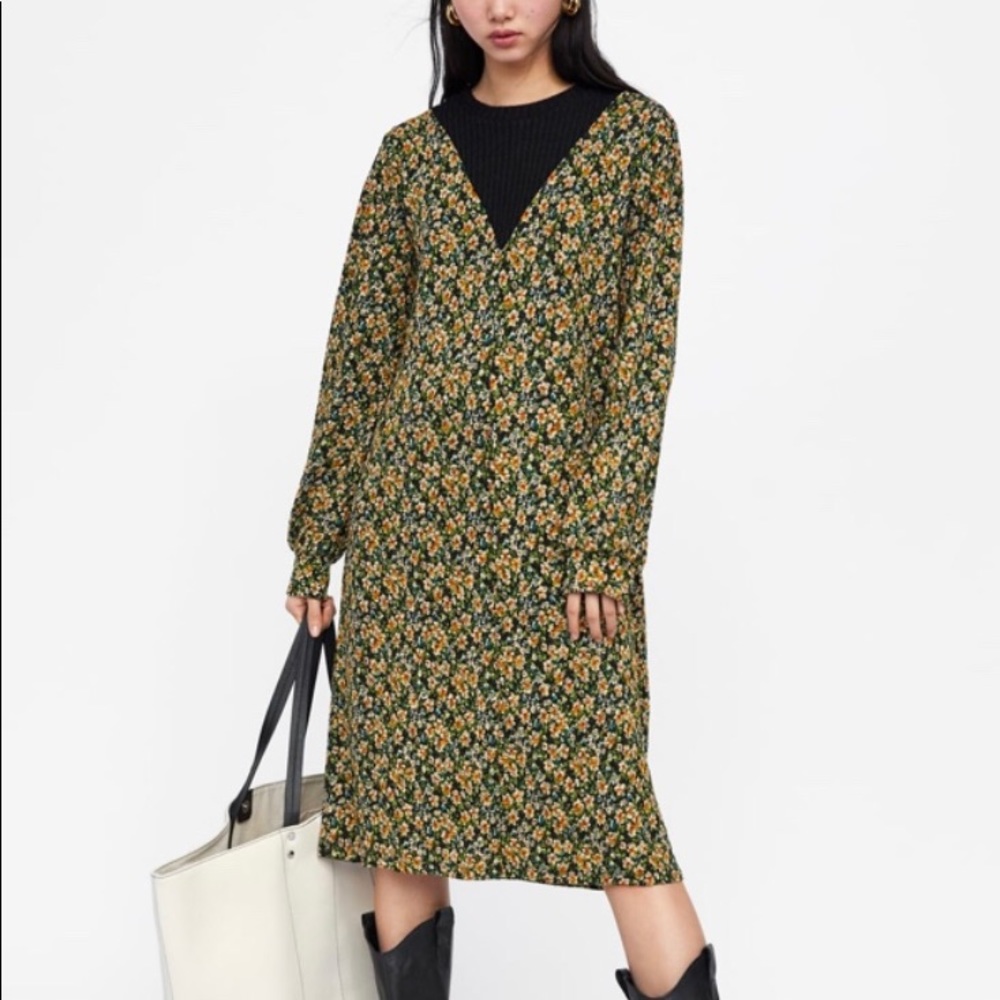 NWOT Zara Floral Print Dress